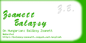 zsanett balazsy business card